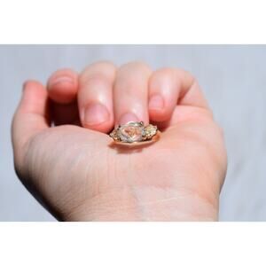 Size 7 14k Gold Diamond Ring, Raw Diamond Engagement Ring, Solid Gold Engagement